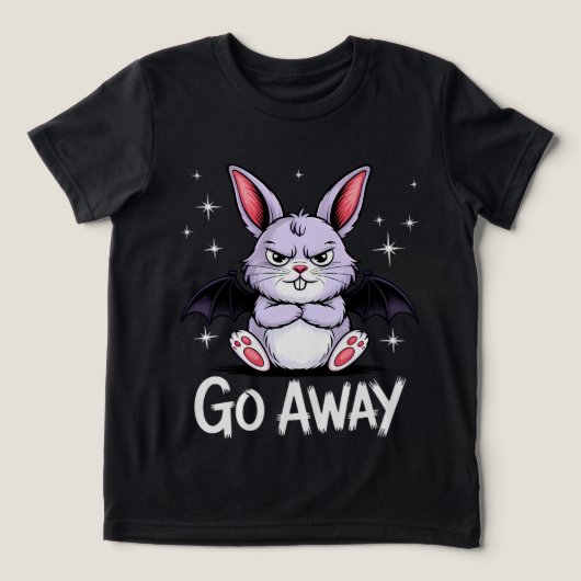 Gehen Sie weg Sassy Gothic Bunny Creepy Niedlich Tri-Blend Shirt (Design Vorderseite)