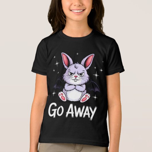 Gehen Sie weg Sassy Gothic Bunny Creepy Niedlich Tri-Blend Shirt (Vorderseite)