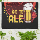 Gehen Sie zu Ale - Satan Drink Bier Geschirrtuch (Gefaltet)