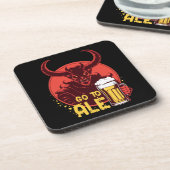 Gehen Sie zu Ale - Satan Drink Bier Getränkeuntersetzer (Linke Seite)