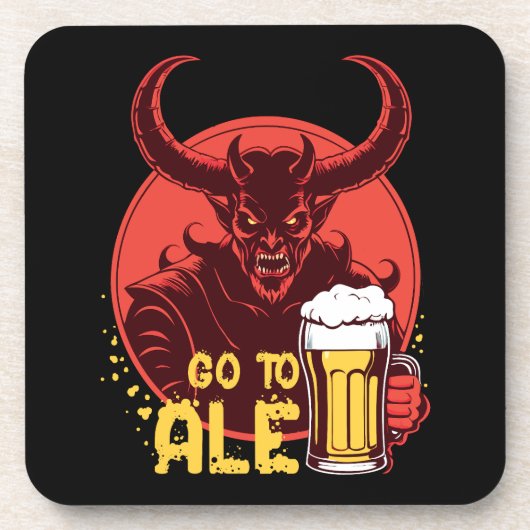 Gehen Sie zu Ale - Satan Drink Bier Getränkeuntersetzer (Vorderseite)