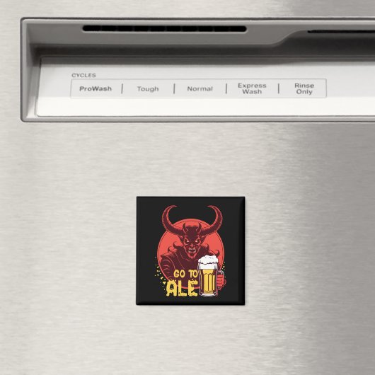Gehen Sie zu Ale - Satan Drink Bier Magnet (In Situ (Geschirrspüler))