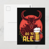 Gehen Sie zu Ale - Satan Drink Bier Postkarte (Vorne/Hinten)