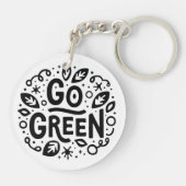 Gehen Sie zu grünen Ökologieziffern Schlüsselanhänger (Rückseite)