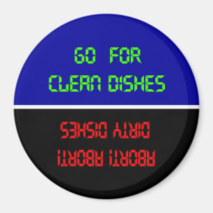 Gehen Sie zu sauberen Geschirr, die veraltete Gesc Magnet