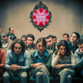 Gehen Sie Zuhause auf 9 sozialen Hinweisen Party Button