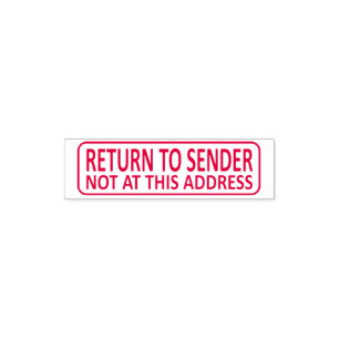 Gehen Sie zum Absender '' nicht an dieser Adresse Permastempel
