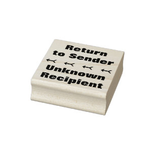 "Gehen Sie zum Absender", "unbekannte Empfänger " Gummistempel