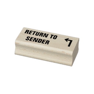 "GEHEN SIE ZUM ABSENDER" ZURÜCK + Pfeil Gummistempel