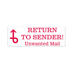 "GEHEN SIE ZUM ABSENDER ZURÜCK! ", "unerwünschte Permastempel