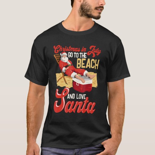 Gehen Sie zum Strand und Liebe Weihnachten Weihnac T-Shirt (Vorderseite)