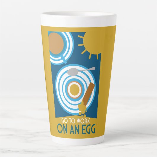 Gehen Sie zur Arbeit an einer Ei-Wall-Kunst Milchtasse (Vorderseite)