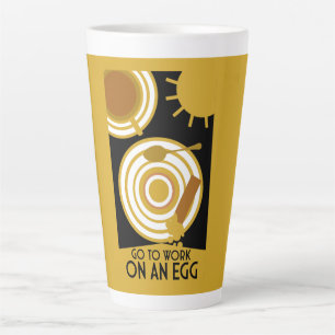 Gehen Sie zur Arbeit an einer Ei-Wall-Kunst Milchtasse
