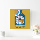 Gehen Sie zur Arbeit an einer Ei-Wall-Kunst Quadratische Wanduhr (Zuhause)