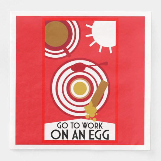 Gehen Sie zur Arbeit an einer Ei-Wall-Kunst Serviette (Vorderseite)