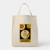 Gehen Sie zur Arbeit an einer Ei-Wall-Kunst Tragetasche (Rückseite)