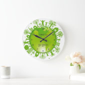 Gehen Sie zur grünen Ökologiedesign-Wall-Uhr Große Wanduhr (Zuhause)