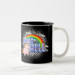 GEHEN Sie zur HÖLLE Regenbogen Unicorn-Tasse Zweifarbige Tasse