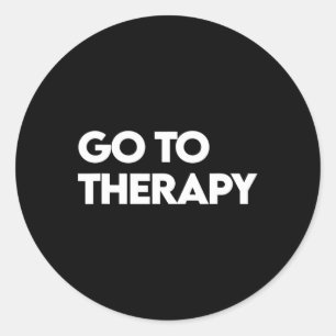 Gehen Sie zur Therapie Runder Aufkleber