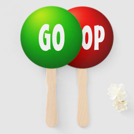 Gehen Stop Spiel Paddel Schild Fächer