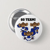 Gehen Team-blaue und weiße T - Shirts und Button (Vorne & Hinten)