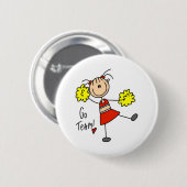 Gehen Team-Cheerleader-Knopf Button (Vorne & Hinten)