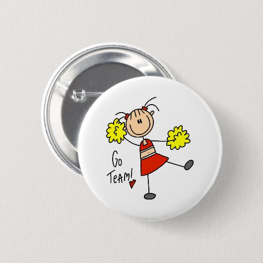 Gehen Team-Cheerleader-Knopf Button (Vorne & Hinten)