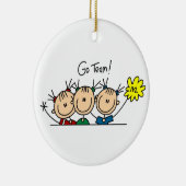 Gehen Team-Cheerleader-T - Shirts und Geschenke Keramikornament (Rechts)