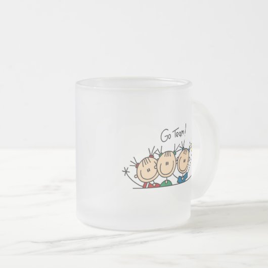 Gehen Team-Strichmännchen-Tasse Mattglastasse (VorderseiteRechts)