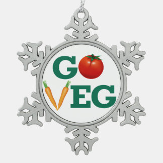 Gehen Veg Schneeflocken Zinn-Ornament