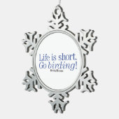 Gehen Vogelbeobachtung! Schneeflocken Zinn-Ornament (Rechts)