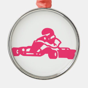 Gehen Wagen-Silhouette Silbernes Ornament