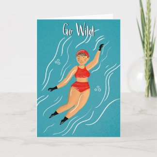 gehen wild schwimmen denken Sie Geburtstag Karte