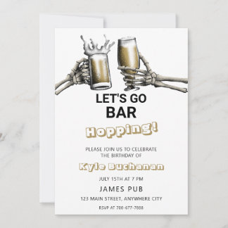 Gehen wir Bar Hopping Geburtstagsparty Einladung