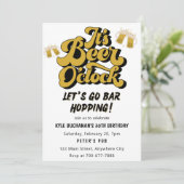 Gehen wir Bar Hopping Geburtstagsparty Einladung (Stehend Vorderseite)