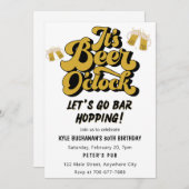 Gehen wir Bar Hopping Geburtstagsparty Einladung (Vorne/Hinten)