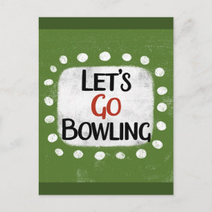 Gehen wir Bowling Postkarte