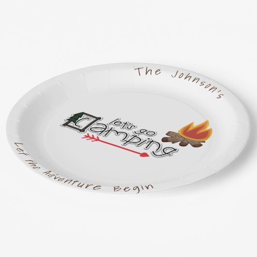 Gehen wir Camping, Personalisierten Camping Teller (Schrägansicht)