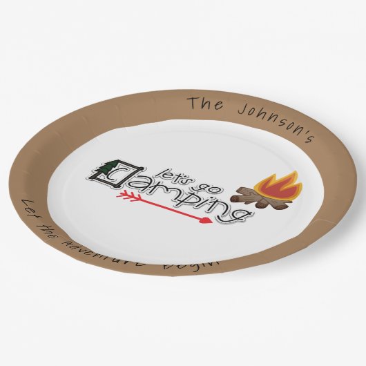 Gehen wir Camping, Personalisierten Camping Teller (Schrägansicht)