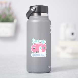 Gehen wir Glamping Girly Camp Name Birthday Party Aufkleber
