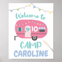 Gehen wir Glamping Girly Camp Name Birthday Party