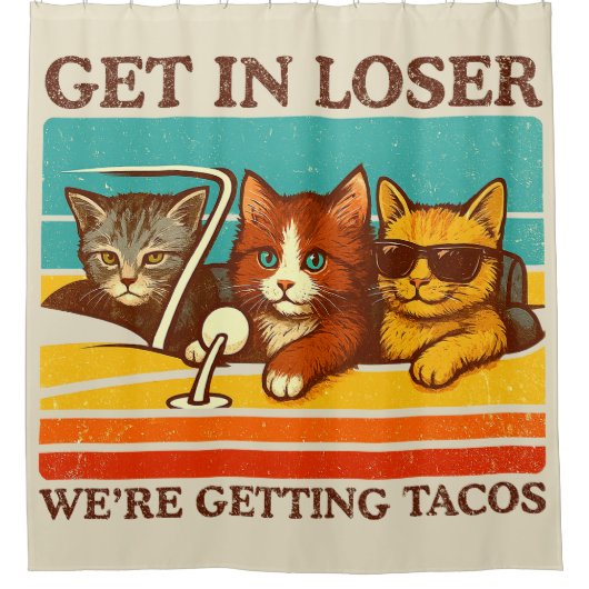 Gehen wir locker in Tacos Duschvorhang (Vorderseite)