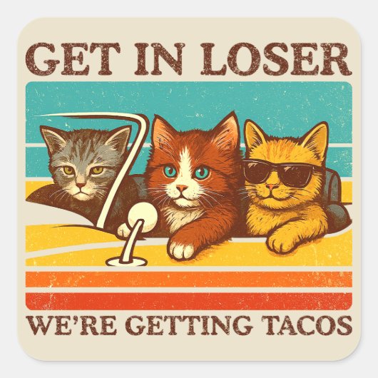 Gehen wir locker in Tacos Quadratischer Aufkleber (Vorderseite)