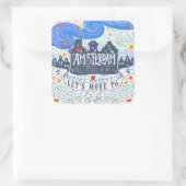 Gehen wir nach Amsterdam Quadratischer Aufkleber (Tasche)