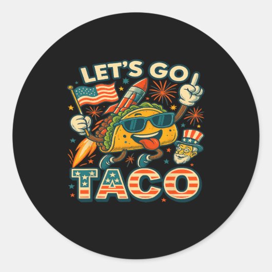 Gehen wir Taco 42 Runder Aufkleber (Vorderseite)