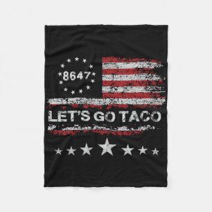 Gehen wir Taco 8647 US-Flagge 86 47 Männer Frauen Fleecedecke