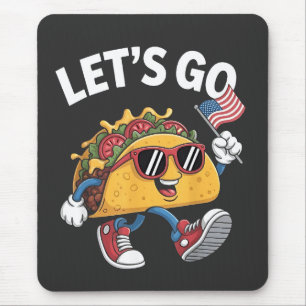 Gehen wir TACO Trump 4. Juli Taco Liebhaber Mousepad