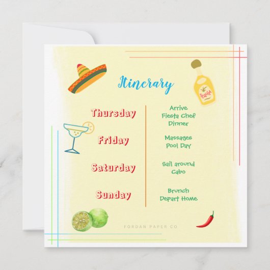 Gehen wir zu Cabo Bachelorette Einladungs-Tour Einladung (Rückseite)