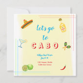 Gehen wir zu Cabo Bachelorette Einladungs-Tour Einladung (Vorderseite)