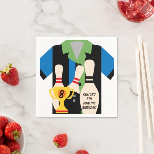 Gehen wir zum Bowling von Custom Birthday Paper Na Serviette (Beispiel)